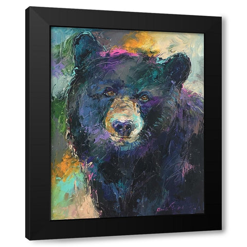 Art Bear Black Modern Wood Framed Art Print with Double Matting by Wallich, Richard