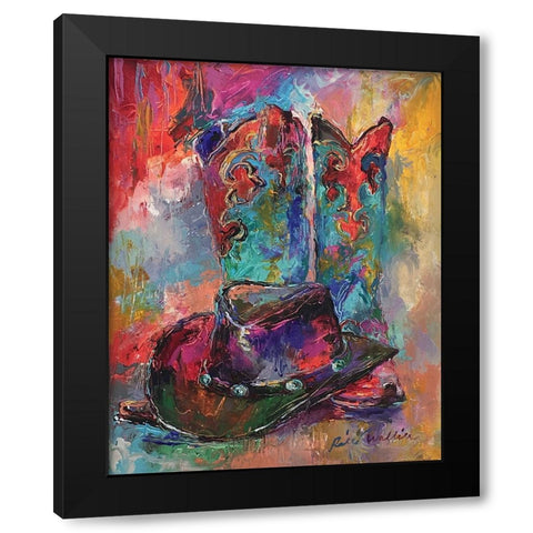 Art Boots Black Modern Wood Framed Art Print with Double Matting by Wallich, Richard