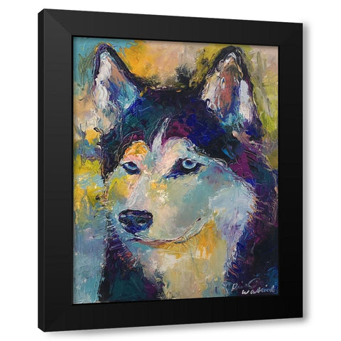 Art Husky Black Modern Wood Framed Art Print by Wallich, Richard