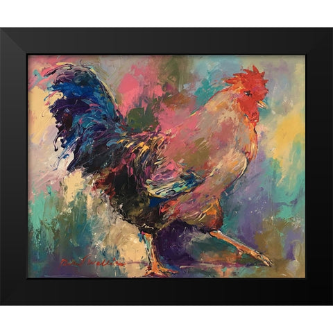 Art Rooster 2 Black Modern Wood Framed Art Print by Wallich, Richard
