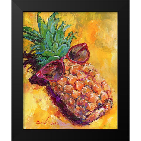 Art Pineapple Black Modern Wood Framed Art Print by Wallich, Richard