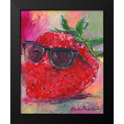 Art Strawberry Black Modern Wood Framed Art Print by Wallich, Richard