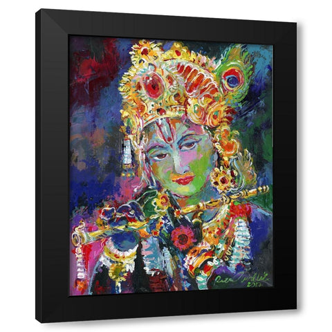 Krishna Black Modern Wood Framed Art Print with Double Matting by Wallich, Richard