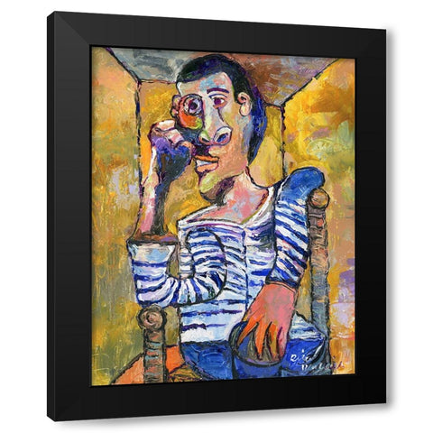 Picasso Black Modern Wood Framed Art Print with Double Matting by Wallich, Richard
