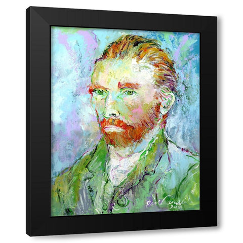 Van Gogh Black Modern Wood Framed Art Print with Double Matting by Wallich, Richard