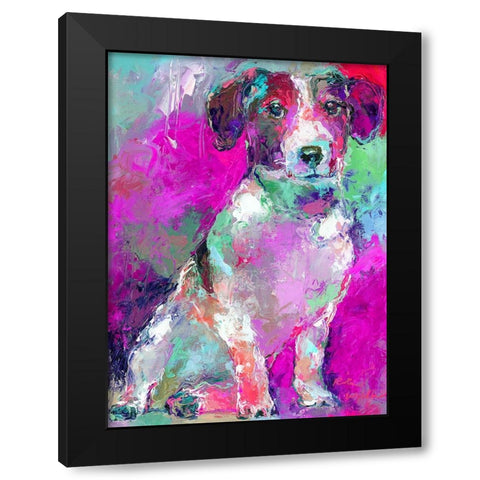 Art Russell Terrier Black Modern Wood Framed Art Print with Double Matting by Wallich, Richard