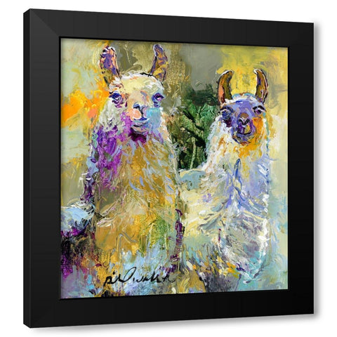 Llamas Black Modern Wood Framed Art Print by Wallich, Richard