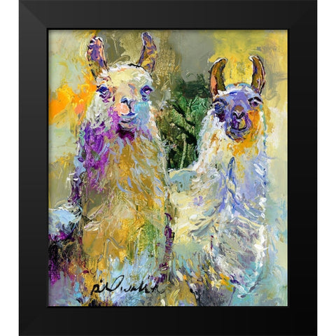 Llamas Black Modern Wood Framed Art Print by Wallich, Richard