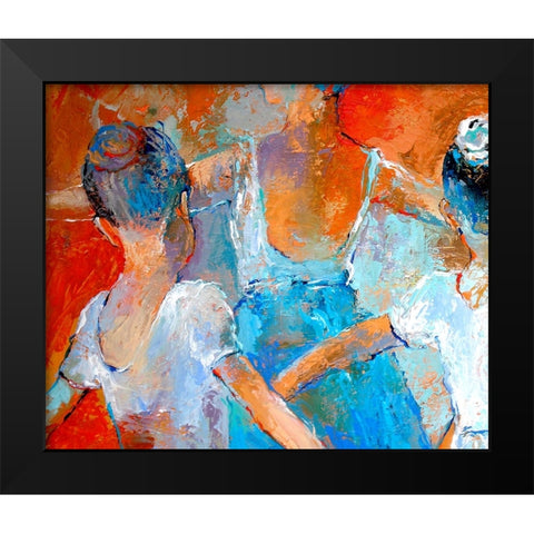 Ballet Class Black Modern Wood Framed Art Print by Wallich, Richard