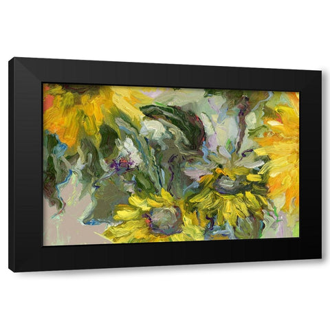 Sunflowers 2 Black Modern Wood Framed Art Print by Wallich, Richard