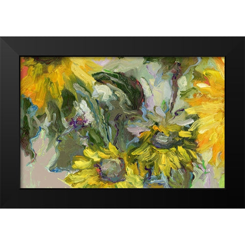 Sunflowers 2 Black Modern Wood Framed Art Print by Wallich, Richard