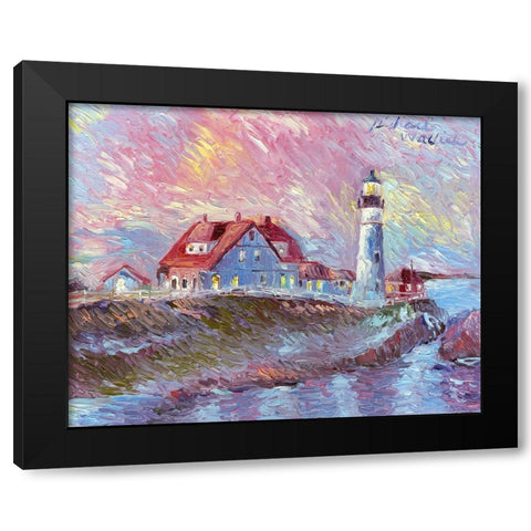 Lighthouse Black Modern Wood Framed Art Print with Double Matting by Wallich, Richard