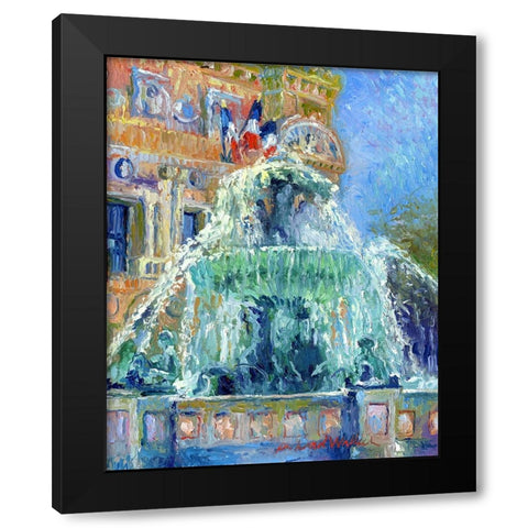 Paris Las Vegas Black Modern Wood Framed Art Print with Double Matting by Wallich, Richard