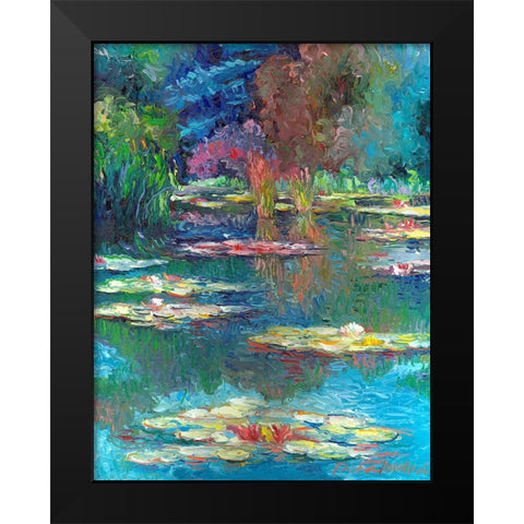 Lilies 5 Black Modern Wood Framed Art Print by Wallich, Richard