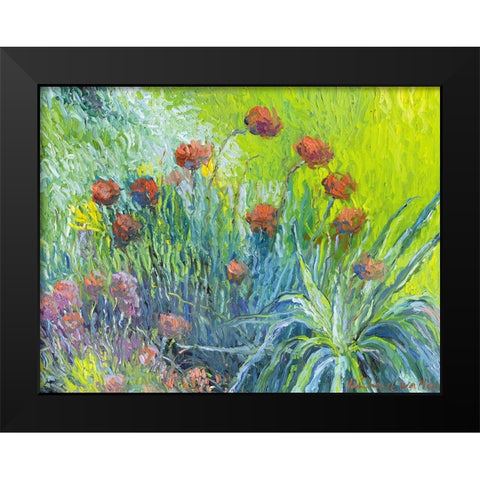 Art Flowers 1 Black Modern Wood Framed Art Print by Wallich, Richard