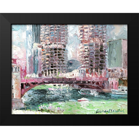 Marina Towers Black Modern Wood Framed Art Print by Wallich, Richard
