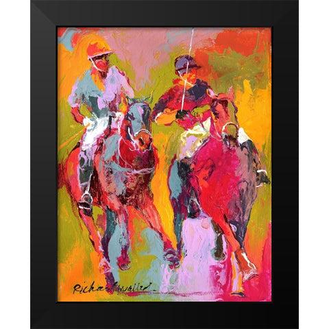 Polo Black Modern Wood Framed Art Print by Wallich, Richard