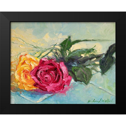 Roses 1 Black Modern Wood Framed Art Print by Wallich, Richard
