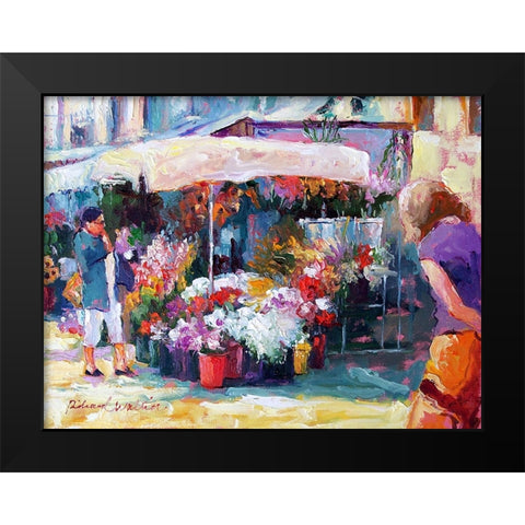 Flowers 2 Black Modern Wood Framed Art Print by Wallich, Richard