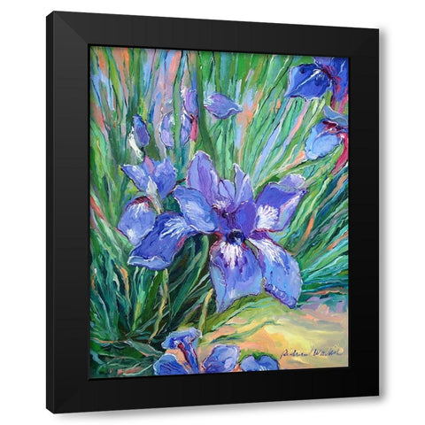 Iris Black Modern Wood Framed Art Print by Wallich, Richard