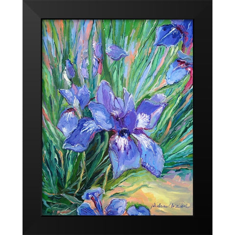 Iris Black Modern Wood Framed Art Print by Wallich, Richard