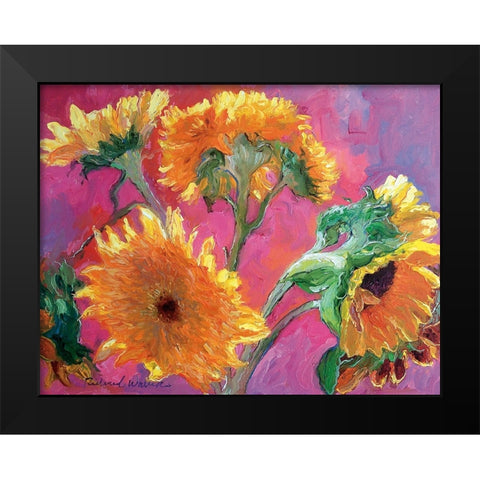 Sunflower Black Modern Wood Framed Art Print by Wallich, Richard
