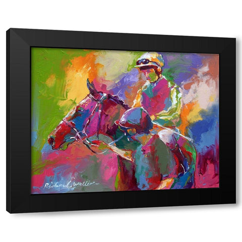 Jockeys Black Modern Wood Framed Art Print by Wallich, Richard