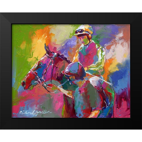 Jockeys Black Modern Wood Framed Art Print by Wallich, Richard