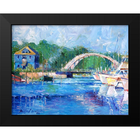 Blue Black Modern Wood Framed Art Print by Wallich, Richard