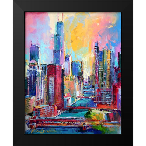 Chicago 3 Black Modern Wood Framed Art Print by Wallich, Richard