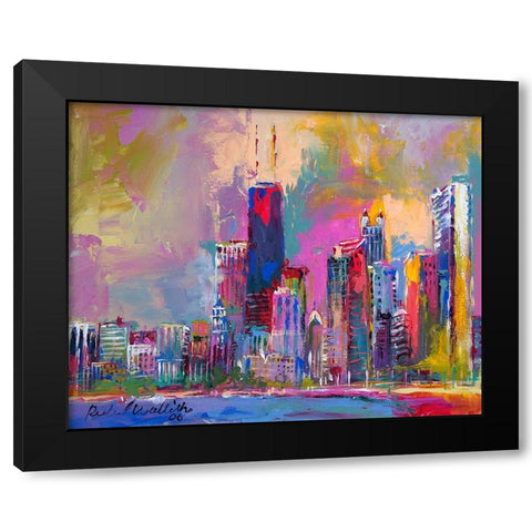 Chicago 4 Black Modern Wood Framed Art Print by Wallich, Richard