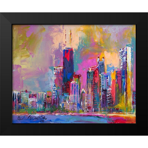 Chicago 4 Black Modern Wood Framed Art Print by Wallich, Richard