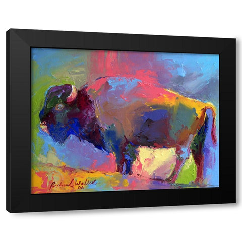 Buffalo Black Modern Wood Framed Art Print with Double Matting by Wallich, Richard