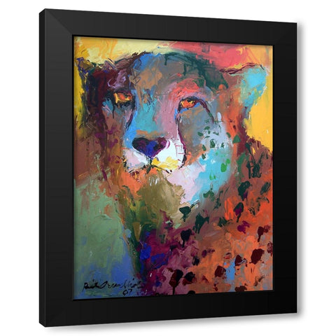 Cheetah Black Modern Wood Framed Art Print with Double Matting by Wallich, Richard
