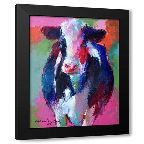 Cow Black Modern Wood Framed Art Print with Double Matting by Wallich, Richard