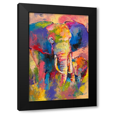 Elephant 1 Black Modern Wood Framed Art Print with Double Matting by Wallich, Richard