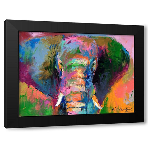 Elephant 2 Black Modern Wood Framed Art Print with Double Matting by Wallich, Richard