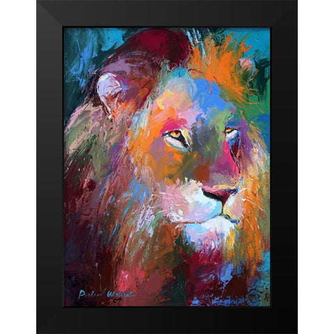 Lion 4 Black Modern Wood Framed Art Print by Wallich, Richard