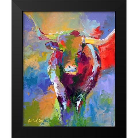 Longhorn Black Modern Wood Framed Art Print by Wallich, Richard