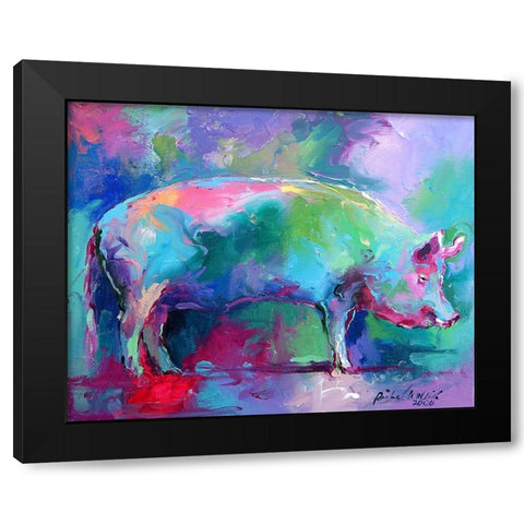Pig Black Modern Wood Framed Art Print with Double Matting by Wallich, Richard