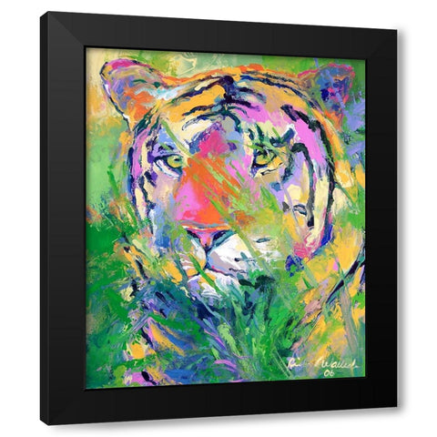 Tiger 2 Black Modern Wood Framed Art Print by Wallich, Richard