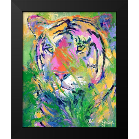Tiger 2 Black Modern Wood Framed Art Print by Wallich, Richard
