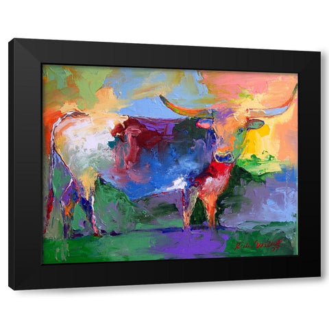 Bull Black Modern Wood Framed Art Print with Double Matting by Wallich, Richard
