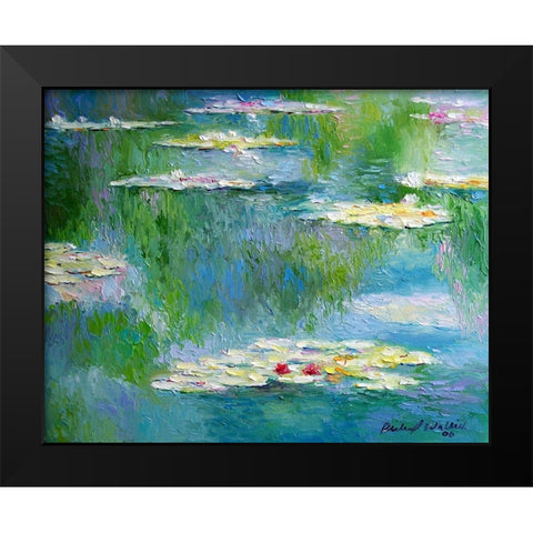 Lilies Black Modern Wood Framed Art Print by Wallich, Richard