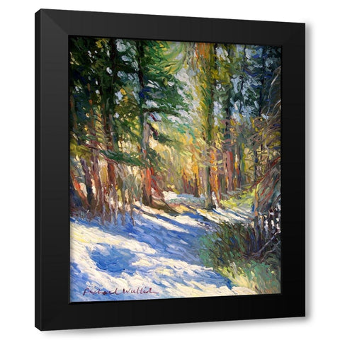 Snow Black Modern Wood Framed Art Print by Wallich, Richard