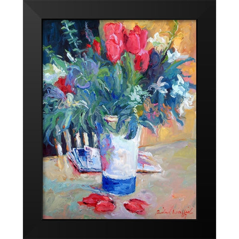 Tulip Black Modern Wood Framed Art Print by Wallich, Richard