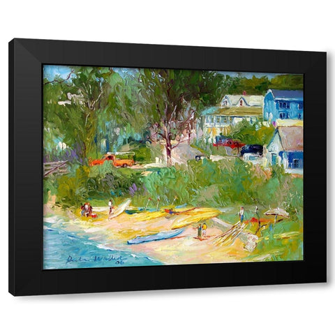 Kayak Black Modern Wood Framed Art Print with Double Matting by Wallich, Richard