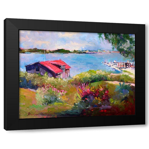 Reservoir Black Modern Wood Framed Art Print with Double Matting by Wallich, Richard
