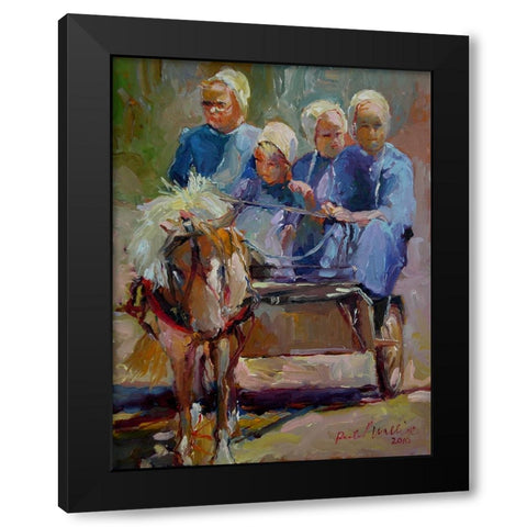 Amish Black Modern Wood Framed Art Print with Double Matting by Wallich, Richard
