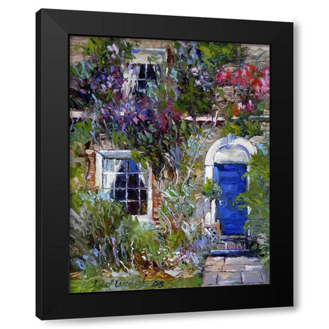 Blue Black Modern Wood Framed Art Print by Wallich, Richard